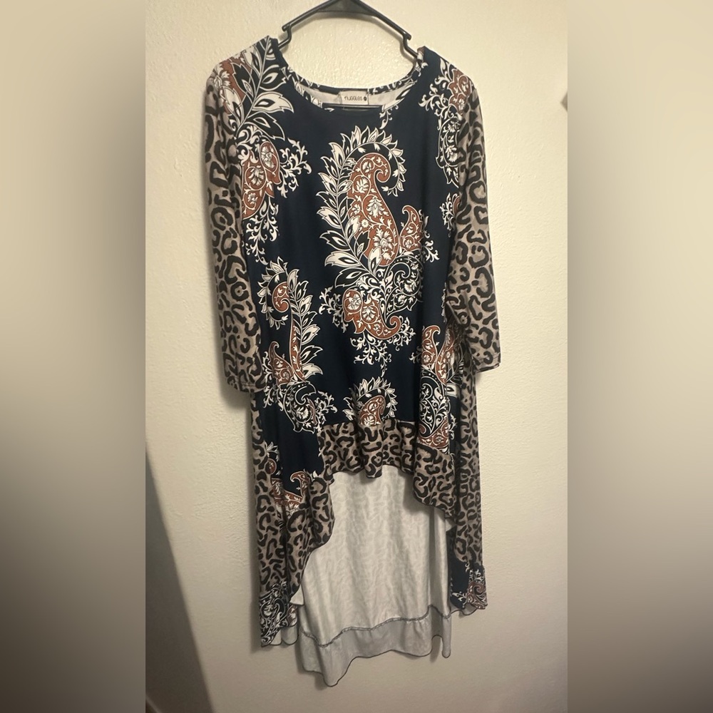 Paisley and Leopard Print Women's Top